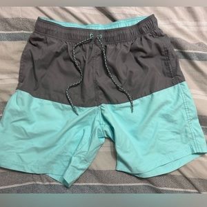 GEORGE Gray Colorblock Swim Shorts NWOT